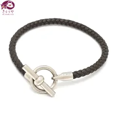 現行品✨未使用品✨エルメス GP×レザー グレナンH ブラック ブレスレット 現行品✨未使用品✨エルメス GP×レザー グレナンH ブラック