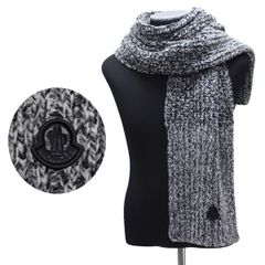 160 MONCLER モンクレール 3C00021 M3560 グレー マフラー ロゴ SCIARPA
