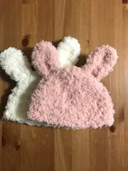 もこもこうさみみ帽子新生児サイズ