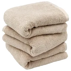 hiorie(ヒオリエ) ミニバスタオル 日本製 ホテルスタイルタオル 3枚セット グレーベージュ 50×100cm 無地 瞬間吸水 小さめ タオル セット 耐久性 綿100% 【選べる18色】 泉州タオル 1