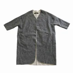 スカディ squady  ボア ノーカラーコート アウター グレー サイズM 104-3841 レディース 【中古】