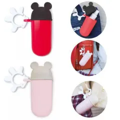 新品未開封 新品未使用 ミッキーマウス 携帯スリムケース 錦化成 ピンクベージュ レッド 小物ケース 消毒液 エコバッグアクセサリー入れ（送料無料 北海道、沖縄、離島は配送不可）