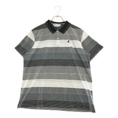 中古 メンズ ブラック＆ホワイト BLACK&WHITE 半袖ポロシャツ LL 黒系 ブラック マルチボーダー
