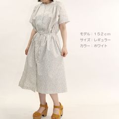 花柄Vあきワンピース（品番：11-8012-1）