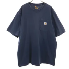 Carhartt カーハート 半袖 Tシャツ L ネイビー 無地 ポケT K87 メンズ 古着