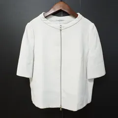 #snc エンポリオアルマーニ EMPORIOARMANI ジャケット 42 グレー系 ノーカラー ジップアップ 半袖 イタリア製 レディース [798218]のサムネイル