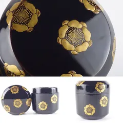茶道具香合畦地粒俵羽衣香合 内側金地