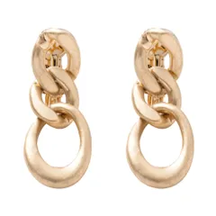 【ヴィンテージゴールド×イヤリング】[Cream dot. クリームドット公式] イヤリング レディース  金属アレルギー ニッケルフリー ヴィンテージ調 艶消し マット 揺れる ネジ式 チェーン 3連 大人 ミックスカラー 