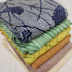 SBR0268　渋色＆くすみカラーのカラフル絞り着物 お得な6点セット まとめ売り リメイク