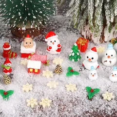 【数量限定】雪だるま クリスマスツリー christmas サンタクロース 樹脂3D DIY 28PCS 飾り 小物 ミニ オブジェ プレゼント 置物 クリスマス かわいい CINECE