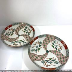 ほぼ未使用 茶道具 木製朱塗 蒔絵 大皿 金縁 2枚組 干菓子皿 丸皿 和