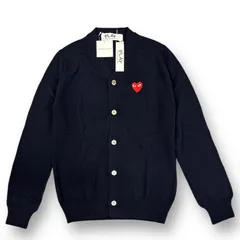 定価31350円 未使用品 PLAY COMME des GARCONS 24SS ハートワッペン ニット カーディガン AZ-N008-051 プレイコムデギャルソン M 75922A1