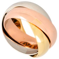 カルティエ Cartier トリニティ LM リング 指輪 #53 K18YG 13.4g K18PG K18WG イエローゴールド ピンク ホワイト スリーカラー レディース【中古】