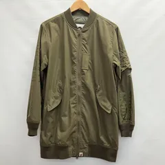 【浜館75-1940】 【店舗併売品】 A BATHING APE Shark  MA-1 ロング丈 ミリタリーコート サイズ：S 【中古品】