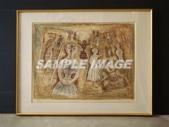 マッシモ・カンピリ 版画 「La Benvenuta」（客人）【額縁付き】Massimo Campigli#FA140001