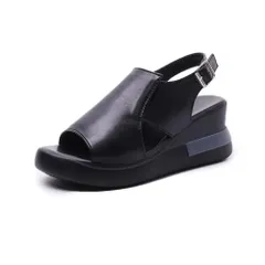 ☆ 2288ブラック ☆ 38(24cm) ☆ サンダル 厚底 レディース pmy2288 サンダル 厚底 レディース 厚底サンダル オフィスサンダル ストラップサンダル オープントゥ つっかけ ウエッジソール ベルト 夏 軽い 軽量 バックバンドのサムネイル