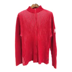 DOLCE&GABBANA ドルチェアンドガッバーナ ニット ジャケット 大きいサイズ レッド (レディース XXL) 中古 古着 R1730のサムネイル