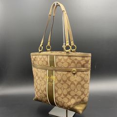 75 COACH コーチ シグネチャー ショルダーバッグ ベージュ 12858