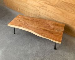 センダン一枚板折り畳みテーブル 106cm センターテーブル ローテーブル ちゃぶ台 [T124]