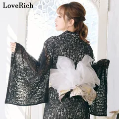 LoveRich ラブリッチ 【ホワイト/帯単品】ふんわり オーガンジー 帯 兵児帯 花魁 着物 浴衣 ドレス [2032]