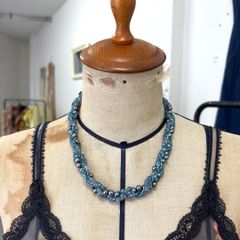 beads necklace / ビーズネックレス 青  #a853
