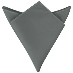 Elerevyo メンズ コットン ハンカチ クラシック ソリッドカラー ポケットチーフ フォーマルスーツ用 ダークグレー Free Size