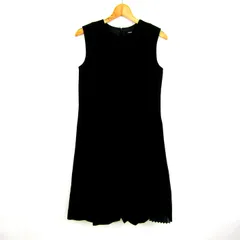 セオリー クラシッククレーププリーツデイドレス ワンピース ノースリーブ 日本製 レディース 4サイズ ブラック theory 【中古】