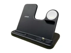 ANKER (アンカー) Wireless Charger 4in1 station ワイヤレス チャージャー 充電器 iPhone・Apple Watch・air pods 544 ブラック 家電/025