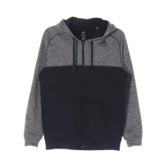 S adidas(アディダス) CLIMAWARM 暖かく保つ 裏起毛 メランジェ フード ジップアップ ジャケット ブルゾン