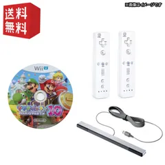 【中古】wii リモコン( シロ )×2本 ＋ wiiUソフト「 マリオパーティー10 」＋センサーバー セット
