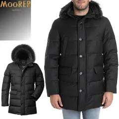 ムーレー MooRER バルビエリ BARBIERI-LL ダウン ダウンジャケット ダウンコート メンズ アウター 撥水 フード付き リアルファー ウール ブランド 大きいサイズ 黒 ブラック