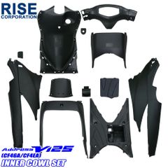 スズキ アドレスV125 CF46A アドレスV125G CF4EA インナーカウル セット 純正タイプ 無塗装 未塗装 12点セット ブラック 外装セット 黒 サイドカウル アンダーカバー バイク オートバイ カスタム パーツ V125 V125G 加工