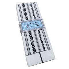 R-1390 　角帯　紳士　白　綿100％　日本製　着物用　浴衣用　メンズ