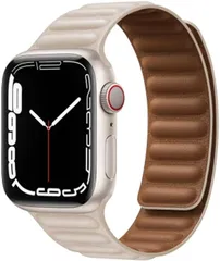 キッソス（ＫＩＳＳＯＳ） Apple Watch アップルウォッチ レザーバンド 49mm 45mm 44mm 42mm ultra ウルトラ 男女兼用( ホワイト)