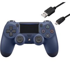 【新品未開封品】 【純正品】デュアルショック4 ブルー　充電ケーブル3m付属