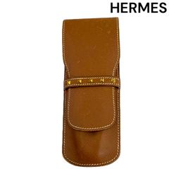 ●エルメス　HERMES ペンケース　ペン入れ　ゴールドスタッズ　丸Z刻印　メドール　2本用　ユニセックス　S5Q571