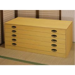 新品・国産品：桐たんす５段「咲」黄色系とのこ仕上げ　着物用　桐箪笥　桐タンス　１４営業日以内の発送