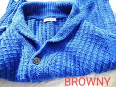 909x BROWNY ブラウニー 古着 ニット カーディガン メンズ 長袖 M