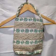 ハンドメイド ナップサック 手編み ミントコア - メルカリ