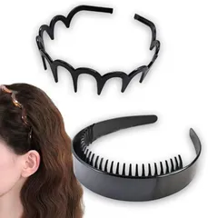 Rodrry Meche　ロドリーミシェ カチューシャ 2本セット 可愛い ヘアバンド 洗顔 髪留め カチュウシャ コーム 痛くない ヘッドバンド ヘアーバンド レディース メンズ ヘアアクセ No7(Dセット,  2個セット)