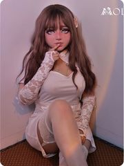 全頭マスク No.12 肌色 カツラなし フルマスク ドール ヘッド ロリータ人形 コスプレ マスク 変身 仮装 着ぐるみ