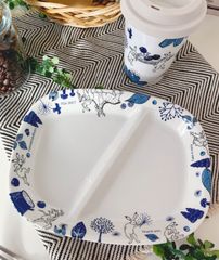 鳥獣戯画＊北欧ランチset☆ブルー