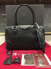 新品未使用！格安！レザージュエルズ クリスタルレプティルズ マットクロコダイル 2WAY ハンドバッグ 02P88B-AX3156