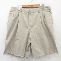 W36/古着 エディーバウアー ショート チノ パンツ チノパン ショーツ メンズ 00s コットン 薄ベージュ カーキ spe 25apr04 中古 ボトムス 