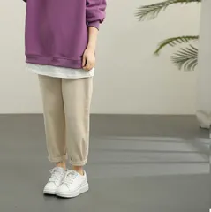 レディース テーパードパンツ 伸びる 楽ちん テーパード 。 ボトムス ズボン ウエストゴム デニム 大きいサイズ ゆったり 夏 　エアパンツ　テーパード