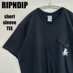 RIPNDIP リップンディップ ポケット Tシャツ 半袖 メンズ XLサイズ 黒 ブラック ロードナーマル Lord Nermal 猫