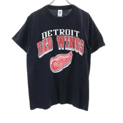 ロゴセブン 90s USA製 オールド 半袖 Tシャツ L ブラック LOGO7 デトロイトレッドウィングス メンズ 古着 【240315】