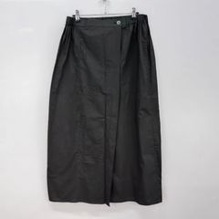 Plantation　M サイズ　ロングスカート　ラップデザイン　ブラック　コットン100%　幾何学模様　プランテーション　イッセイミヤケ