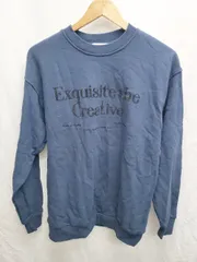 ◇ Θ LAGUA GEM ラグア ジェム ロゴ 長袖 スウェット トレーナー サイズFREE ネイビー レディース P  【1409090009297】