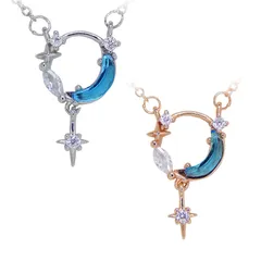 新品★アクアマリン 月の雫 シルバーネックレス レディース シルバー925刻印 CZダイヤモンド キュービックジルコニア ジュエリー プレゼント